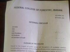 EFCC invasion: Mgt shut Federal College of Forestry, Ibadan