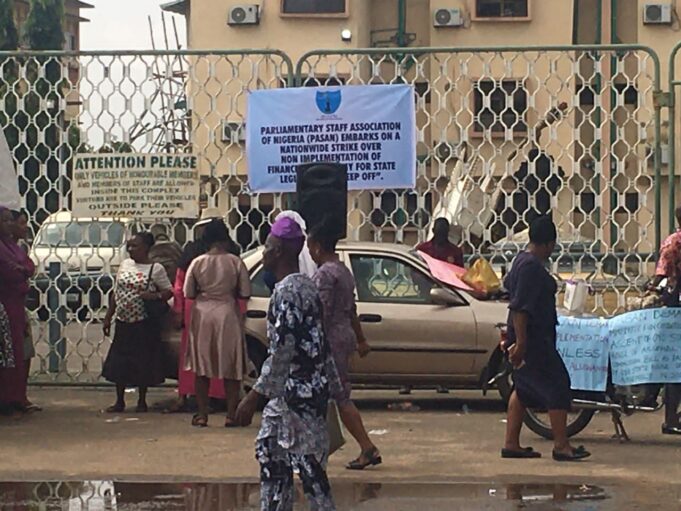 UPDATED: Oyo Parliamentary workers shut Assembly gate