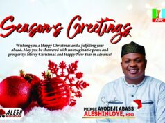 Christmas Celebration: Aleshinloye Preaches Love, Unity And Peaceful Co-existence Among Nigerians