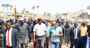 PHOTO: Gov Makinde Visit Explosion Scene in Ibadan