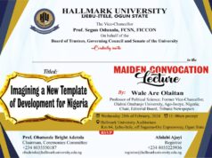 Ex-OOU VC, Wale Are Olaitan to deliver Hallmark University’s maiden convocation lecture