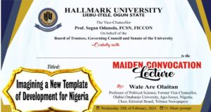 Ex-OOU VC, Wale Are Olaitan to deliver Hallmark University’s maiden convocation lecture