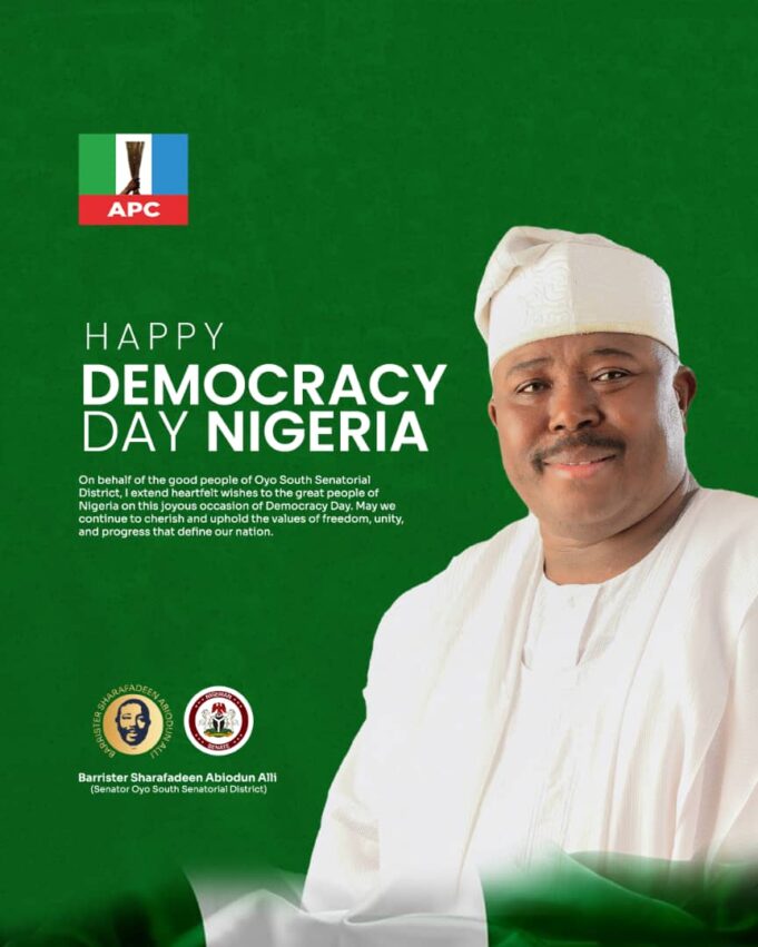 Democracy Day: Remain hopeful under Tinubu’s leadership, Senator Alli tells Nigerians