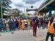 Ibadan Circular Road: Protesters observed Jumat prayers on road