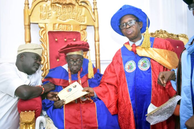British America Varsity honors Olubadan with Doctorate degree