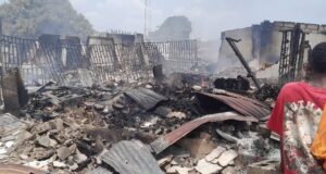 Photos: Aleshinloye market fire incident