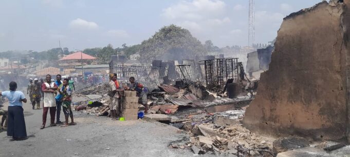 Hundreds shop razed, multimillion naira worth goods destroyed in Aleshinloye market incident