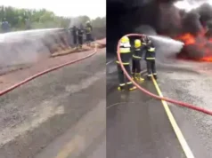 Petrol laden tanker tumbles, spills fuel in Iseyin
