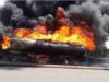 Panic, heavy traffic as another petrol tanker catches fire in Ibadan