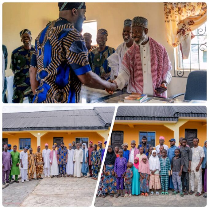 Oyo Speaker, Ogundoyin Visits New Chief Imam of Eruwaland, Preaches Unity, Tours Orphanage Home