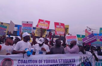 Dangote, PENGASSAN crisis: Youth coalition protest in Ibadan
